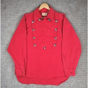 Mens Scully Western‎ Cowboy Red Bib Shirt Button Large L